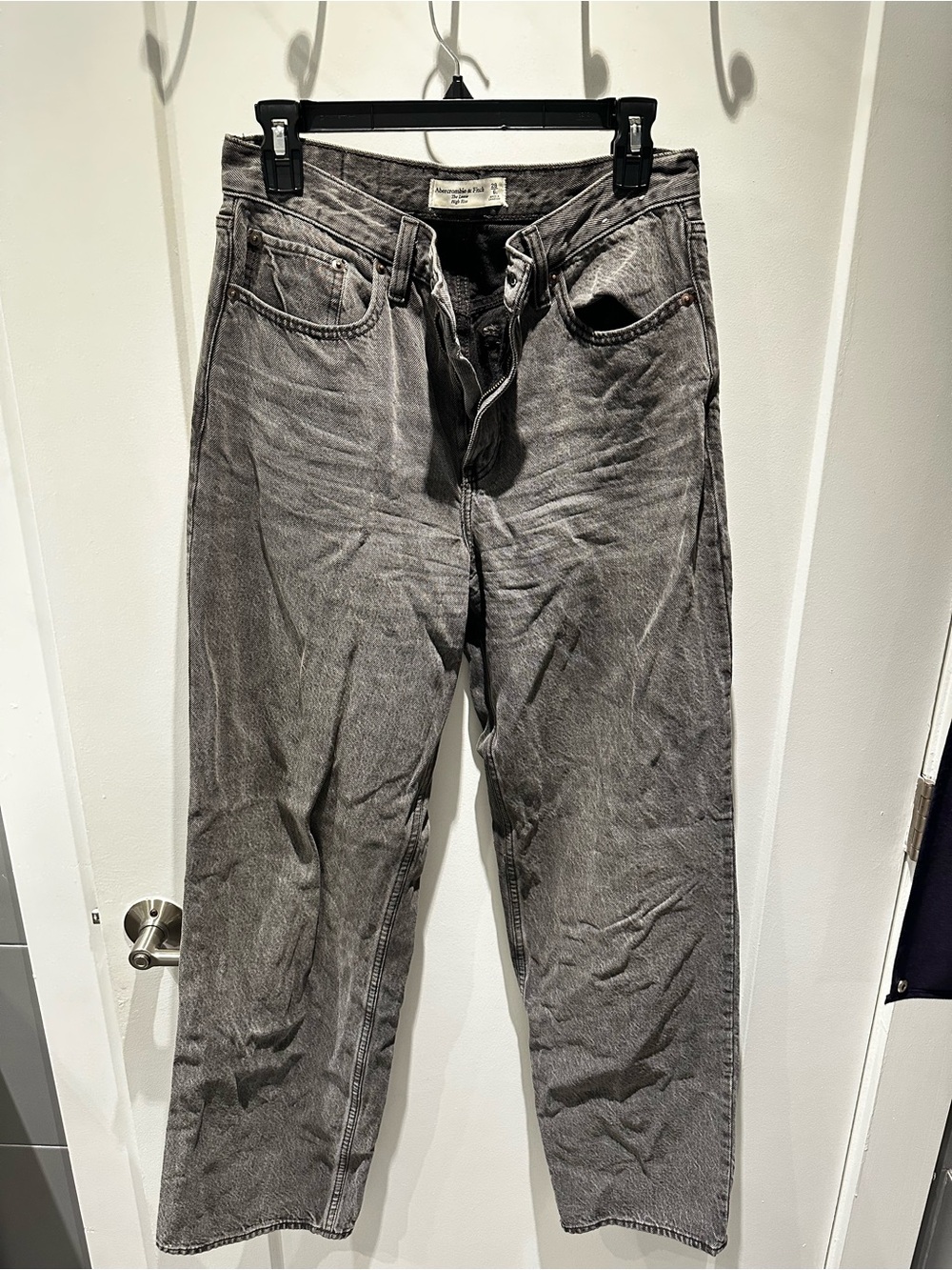 Abercrombie & Fitch High-Rise Washed Black/Gray Women's Jeans